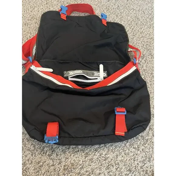 LeSportsac Large Messenger Bag/Gym Bag From Japan Preowned Black & Red Unisex